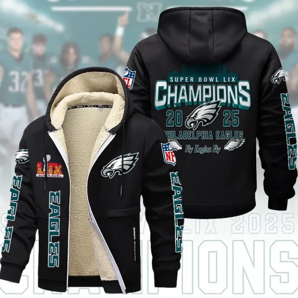 SPECIAL LIMITED EDITION IN 2025 - Philadelphia Eagles DMTZ1864 Hoodie Zip Velvet Coat Multicolor - Image 2