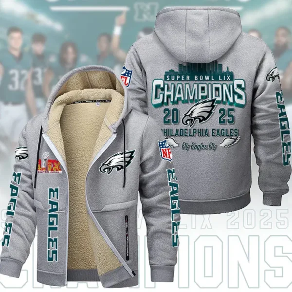 SPECIAL LIMITED EDITION IN 2025 - Philadelphia Eagles DMTZ1864 Hoodie Zip Velvet Coat Multicolor - Image 5