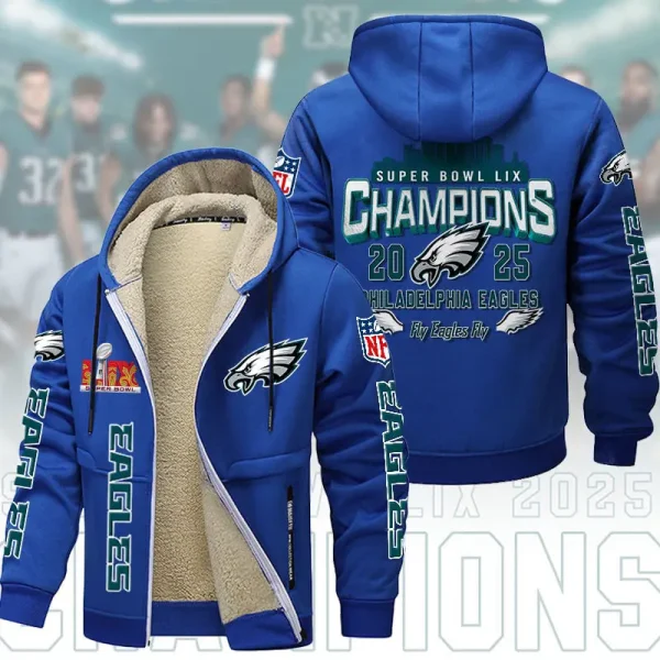 SPECIAL LIMITED EDITION IN 2025 - Philadelphia Eagles DMTZ1864 Hoodie Zip Velvet Coat Multicolor - Image 7