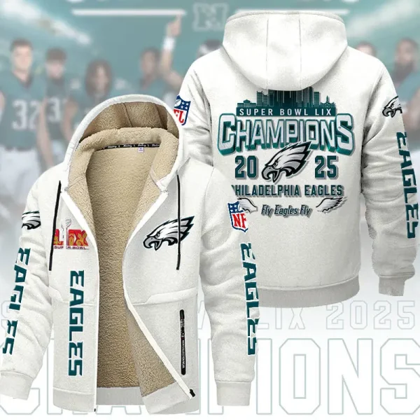 SPECIAL LIMITED EDITION IN 2025 - Philadelphia Eagles DMTZ1864 Hoodie Zip Velvet Coat Multicolor - Image 8