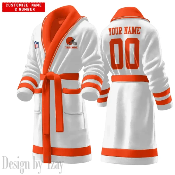 Cleveland Browns Luxurious Comfort Meets Sporty Style Bathrobe SPTBATHROBE091