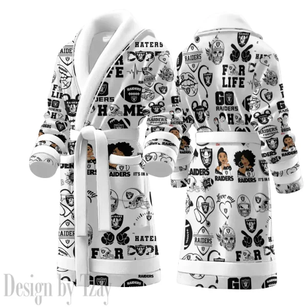 Las Vegas Raiders Luxurious Comfort Meets Sporty Style Bathrobe SPTBATHROBE115