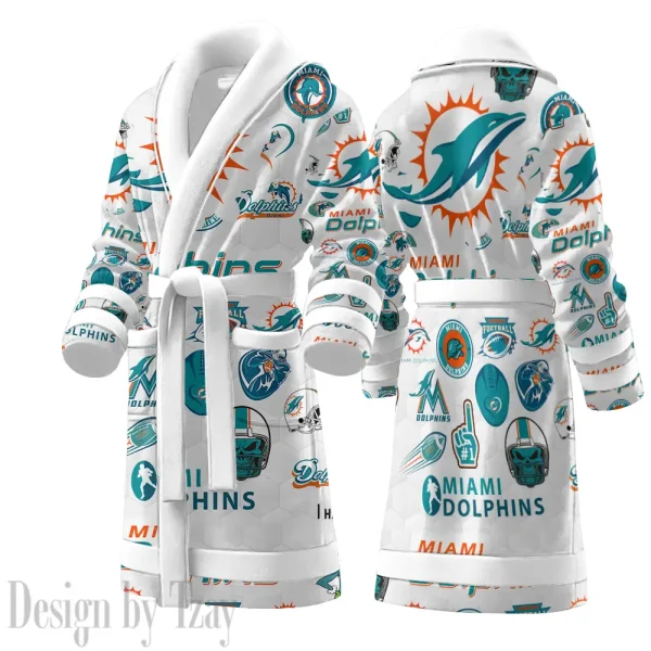 Miami Dolphins Luxurious Comfort Meets Sporty Style Bathrobe SPTBATHROBE117