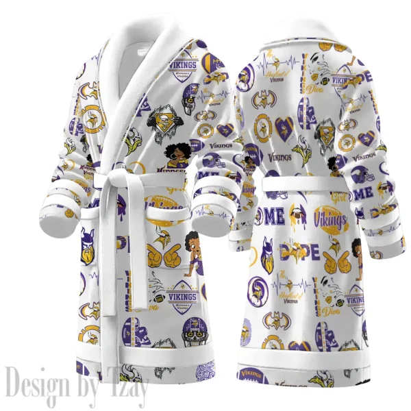 Minnesota Vikings Luxurious Comfort Meets Sporty Style Bathrobe SPTBATHROBE118