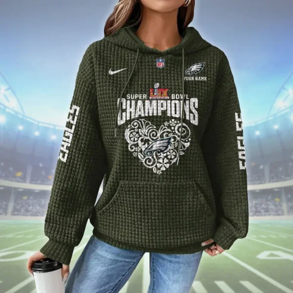 Philadelphia Eagles New Waffle Hoodies SPTNWH128 - Image 8