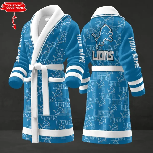 Detroit Lions Luxurious Comfort Meets Sporty Style Bathrobe SPTBATHROBE137