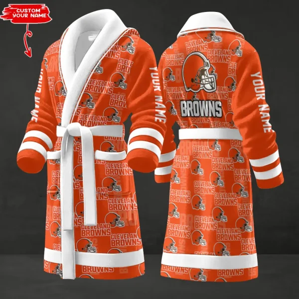 Cleveland Browns Luxurious Comfort Meets Sporty Style Bathrobe SPTBATHROBE155