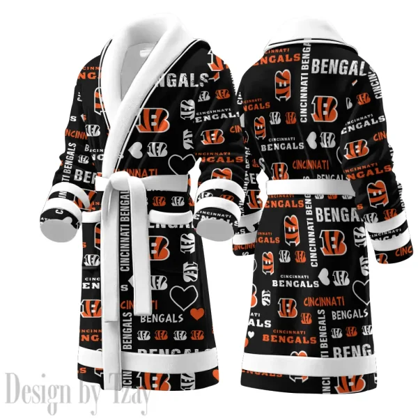 Cincinnati Bengals Luxurious Comfort Meets Sporty Style Bathrobe SPTBATHROBE170