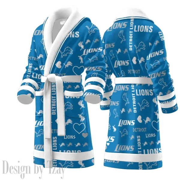 Detroit Lions Luxurious Comfort Meets Sporty Style Bathrobe SPTBATHROBE174