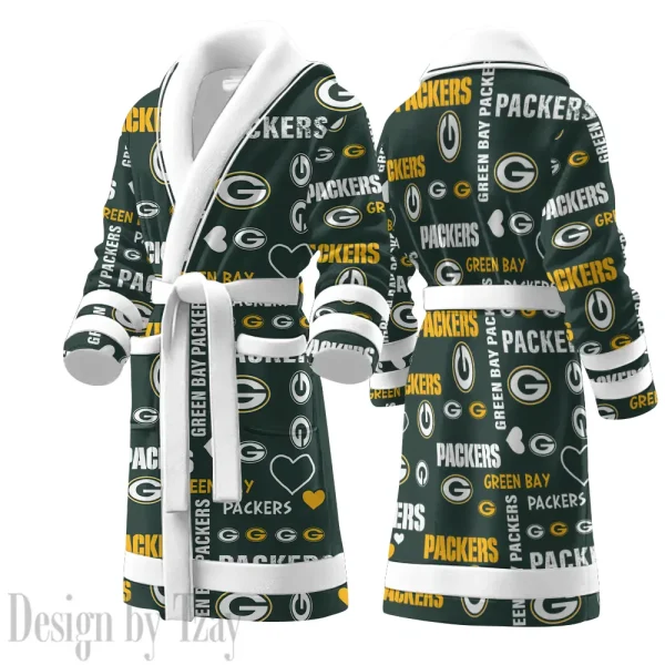 Green Bay Packers Luxurious Comfort Meets Sporty Style Bathrobe SPTBATHROBE175