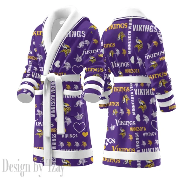 Minnesota Vikings Luxurious Comfort Meets Sporty Style Bathrobe SPTBATHROBE184