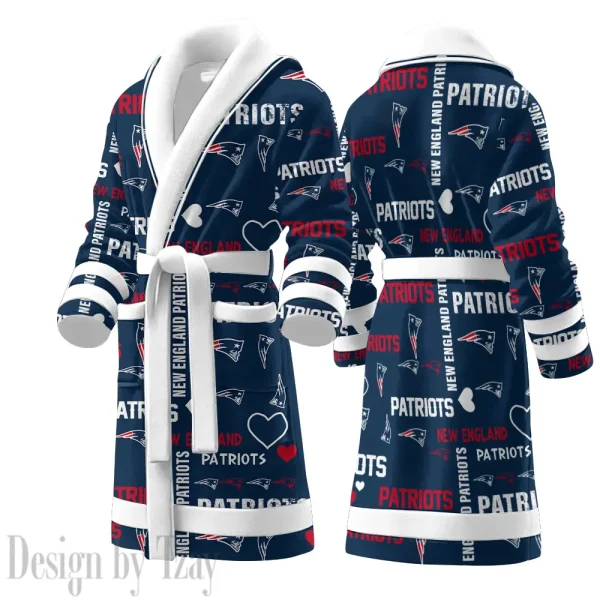 New England Patriots Luxurious Comfort Meets Sporty Style Bathrobe SPTBATHROBE185