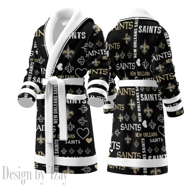 New Orleans Saints Luxurious Comfort Meets Sporty Style Bathrobe SPTBATHROBE186