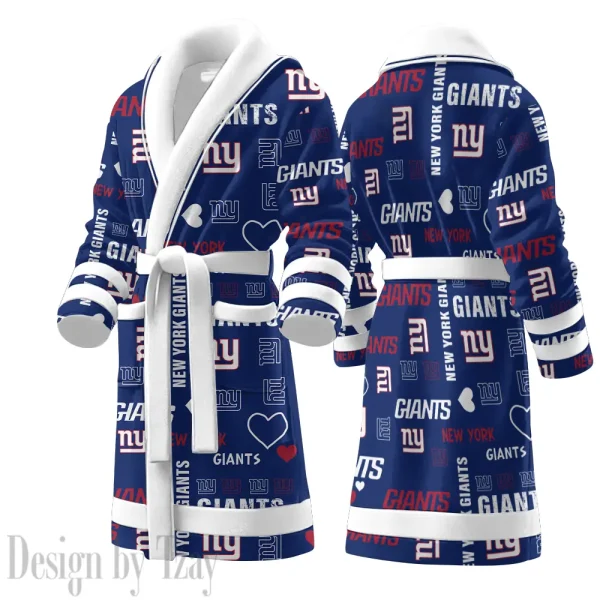 New York Giants Luxurious Comfort Meets Sporty Style Bathrobe SPTBATHROBE187