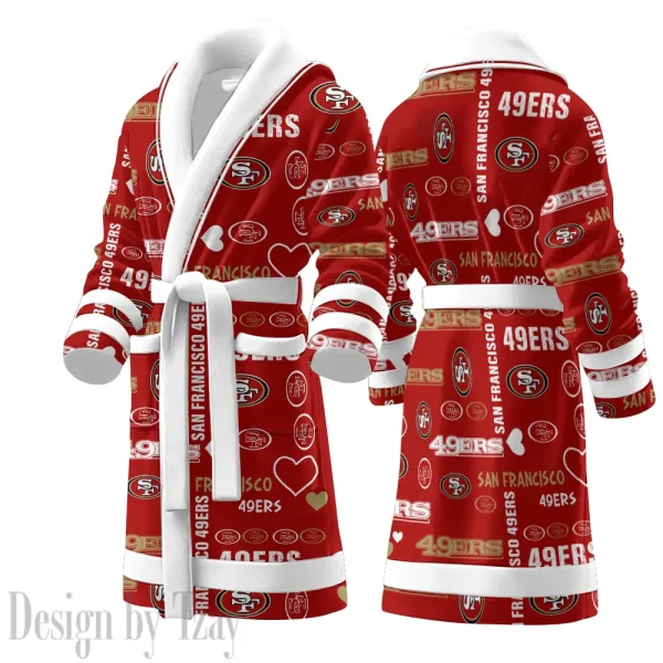 San Francisco 49ers Luxurious Comfort Meets Sporty Style Bathrobe SPTBATHROBE191