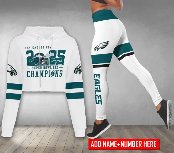 Philadelphia Eagles Personalized Combo Croptop Hoodie And Leggings AZLG620+AZHLTT620