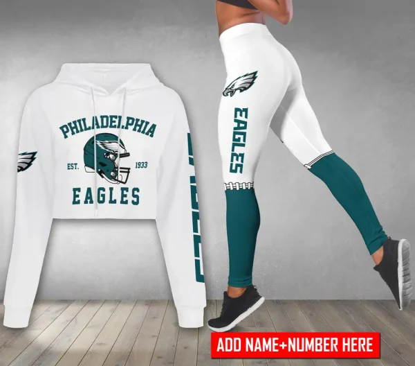 Philadelphia Eagles Personalized Combo Croptop Hoodie And Leggings AZLG622+AZHLTT622