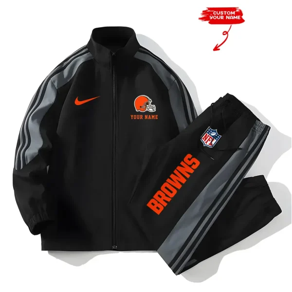 Cleveland Browns New Style Versatile Sports Set Jacket And Pants S9VSS2PS008 - Image 2