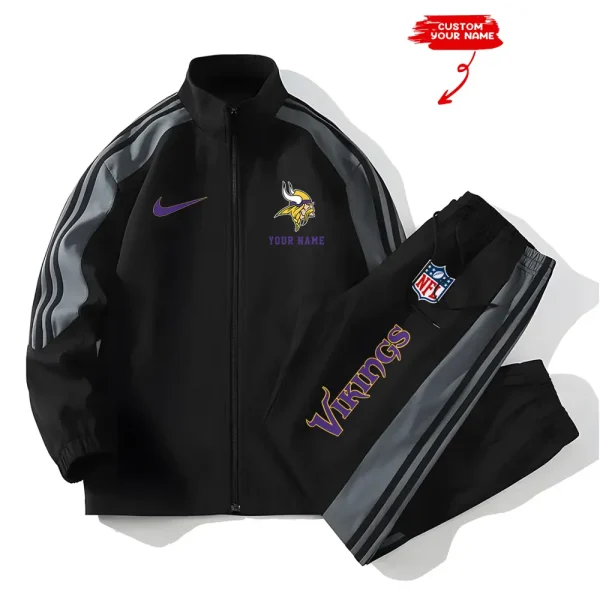 Minnesota Vikings New Style Versatile Sports Set Jacket And Pants S9VSS2PS021 - Image 2