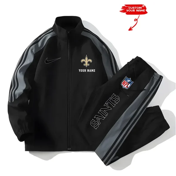 New Orleans Saints New Style Versatile Sports Set Jacket And Pants S9VSS2PS023 - Image 2