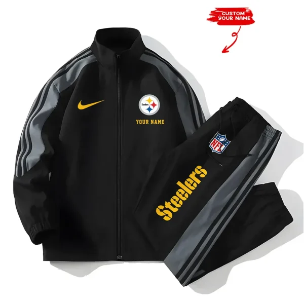 Pittsburgh Steelers New Style Versatile Sports Set Jacket And Pants S9VSS2PS027 - Image 2