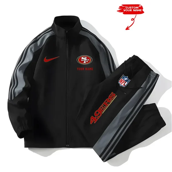 San Francisco 49ers New Style Versatile Sports Set Jacket And Pants S9VSS2PS028 - Image 2