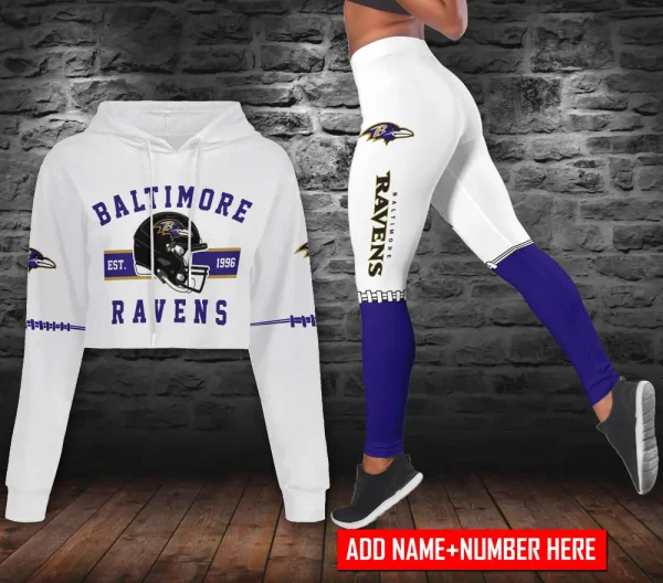 Baltimore Ravens Personalized Combo Croptop Hoodie And Leggings AZLG625+AZHLTT625