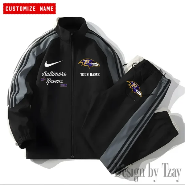 Baltimore Ravens New Style Versatile Sports Set Jacket And Pants S9VSS2PS035 - Image 2