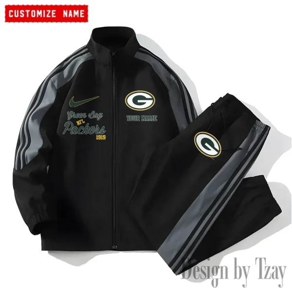 Green Bay Packers New Style Versatile Sports Set Jacket And Pants S9VSS2PS044 - Image 2