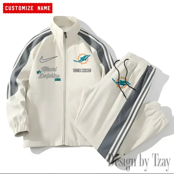 Miami Dolphins New Style Versatile Sports Set Jacket And Pants S9VSS2PS052