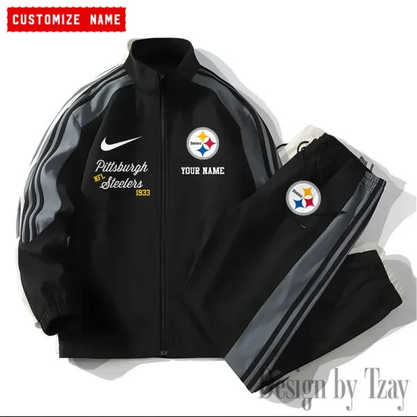 Pittsburgh Steelers New Style Versatile Sports Set Jacket And Pants S9VSS2PS059 - Image 2