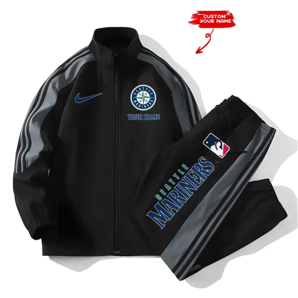 Seattle Mariners MLB New Style Versatile Sports Set Jacket And Pants S9VSS2PS089 - Image 2