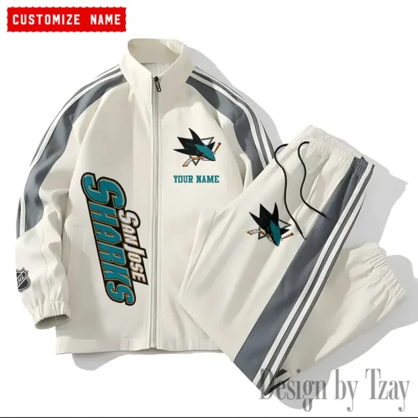 San Jose Sharks NHL New Style Versatile Sports Set Jacket And Pants S9VSS2PS114