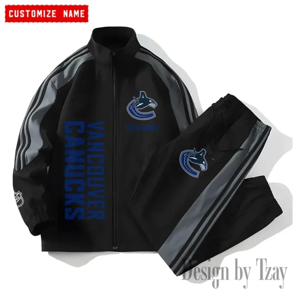 Vancouver Canucks NHL New Style Versatile Sports Set Jacket And Pants S9VSS2PS122 - Image 2