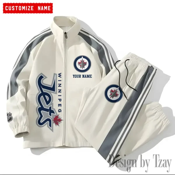 Winnipeg Jets NHL New Style Versatile Sports Set Jacket And Pants S9VSS2PS125 - Image 2