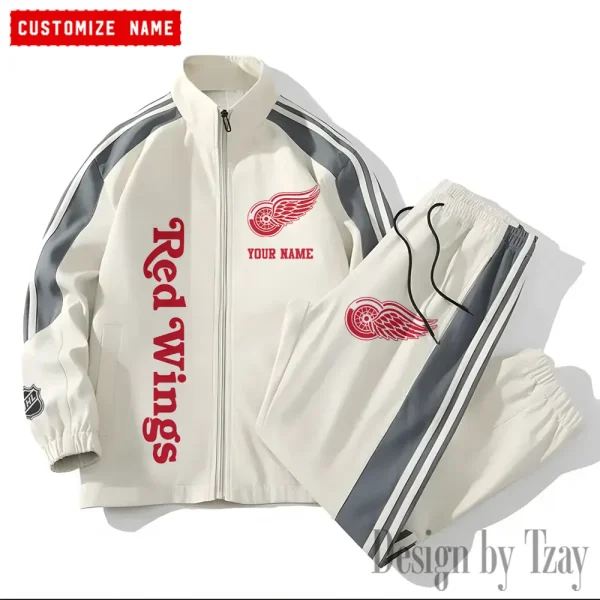 Detroit Red Wings NHL New Style Versatile Sports Set Jacket And Pants S9VSS2PS129 - Image 2