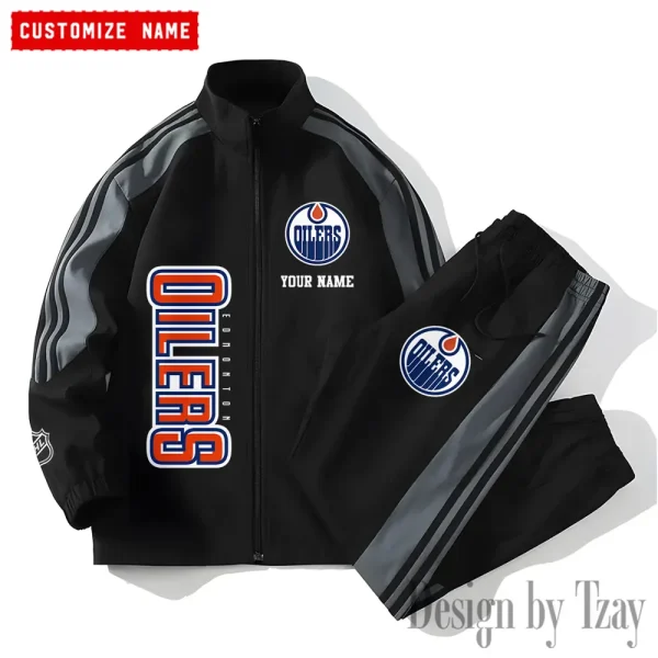 Edmonton Oilers NHL New Style Versatile Sports Set Jacket And Pants S9VSS2PS130