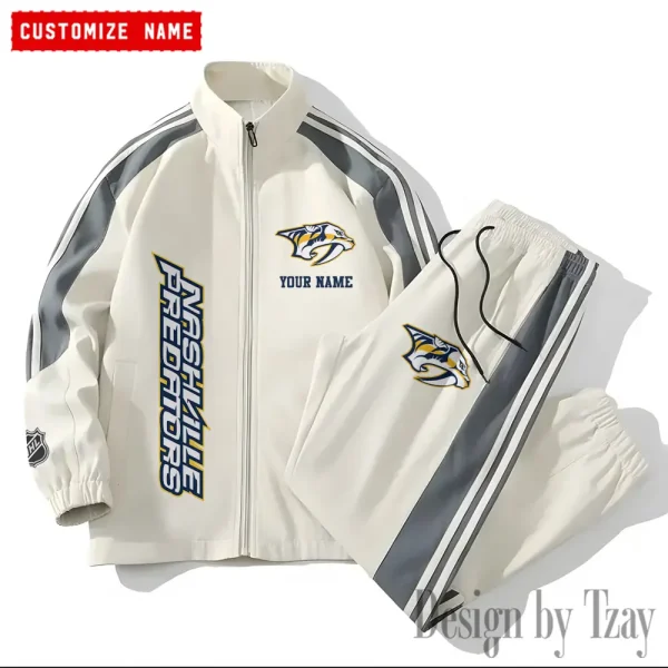 Nashville Predators NHL New Style Versatile Sports Set Jacket And Pants S9VSS2PS135 - Image 2