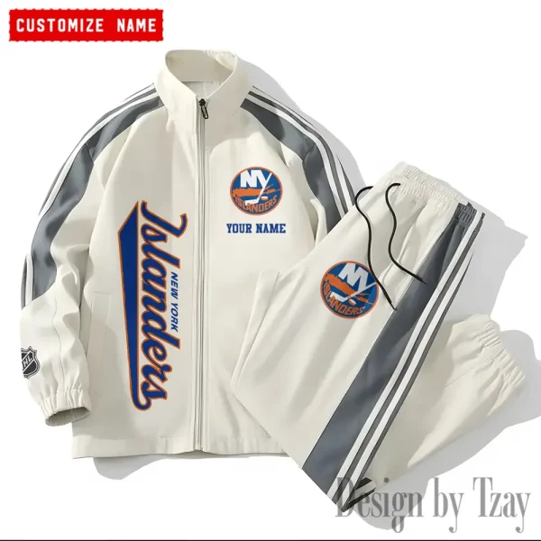 New York Islanders NHL New Style Versatile Sports Set Jacket And Pants S9VSS2PS137 - Image 2