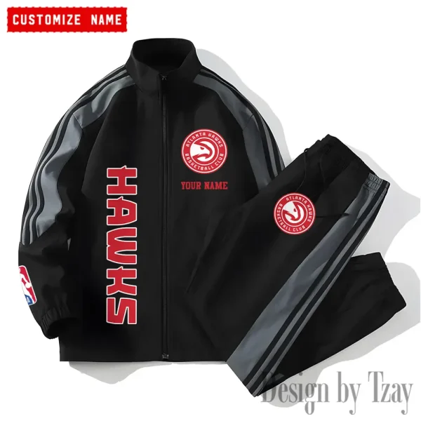 Atlanta Hawks NBA  New Style Versatile Sports Set Jacket And Pants S9VSS2PS158 - Image 2