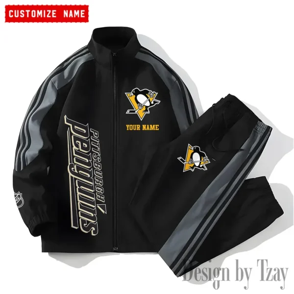 Pittsburgh Penguins NHL New Style Versatile Sports Set Jacket And Pants S9VSS2PS141 - Image 2