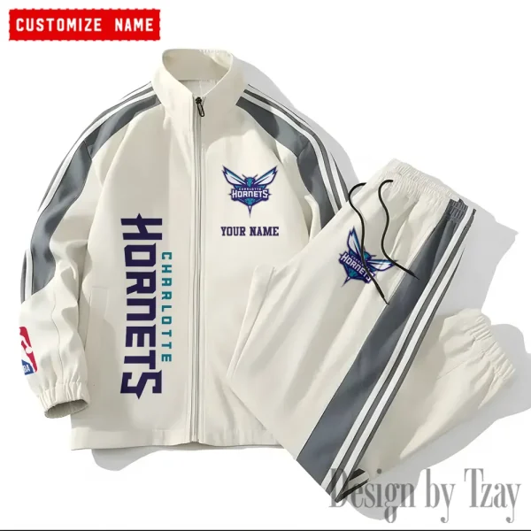 Charlotte Hornets NBA New Style Versatile Sports Set Jacket And Pants S9VSS2PS162 - Image 2