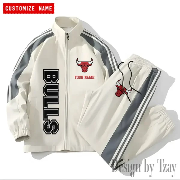 Chicago Bulls NBA New Style Versatile Sports Set Jacket And Pants S9VSS2PS163 - Image 2