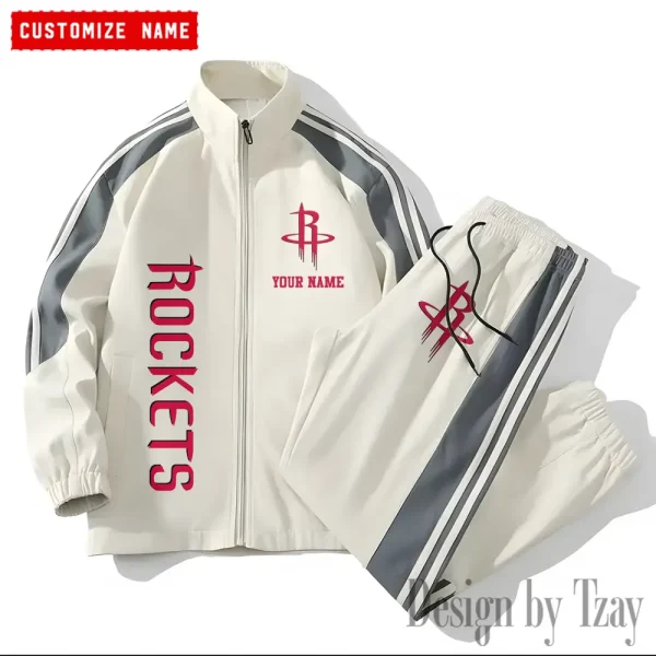 Houston Rockets NBA New Style Versatile Sports Set Jacket And Pants S9VSS2PS172 - Image 2