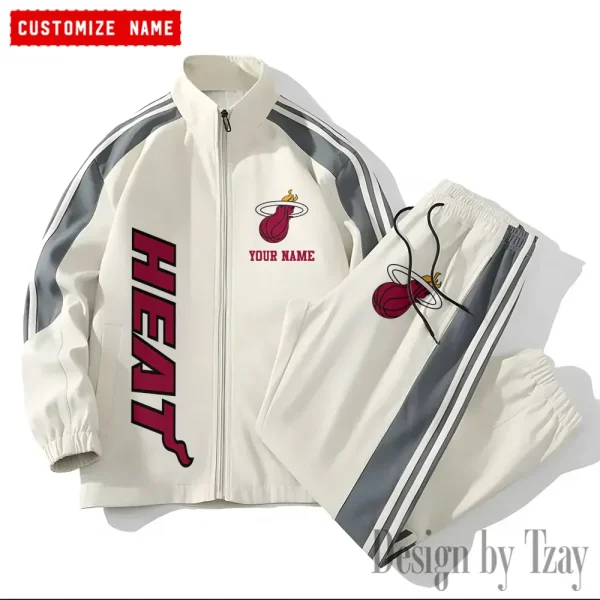 Miami Heat NBA New Style Versatile Sports Set Jacket And Pants S9VSS2PS177 - Image 2