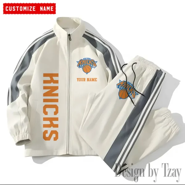 New York Knicks NBA New Style Versatile Sports Set Jacket And Pants S9VSS2PS181 - Image 2