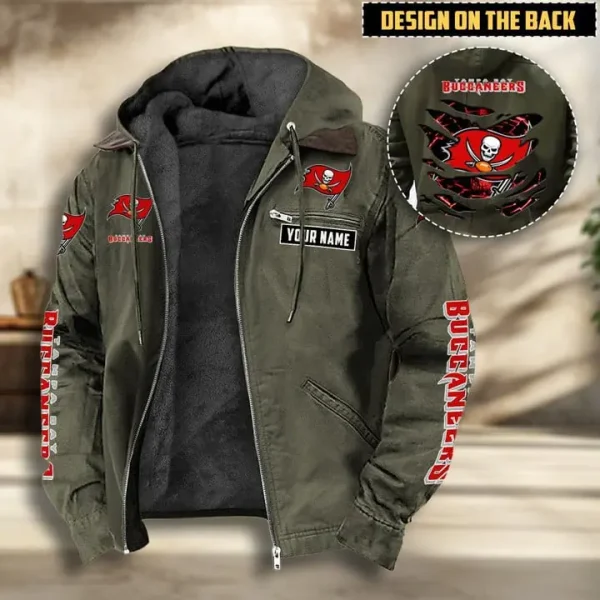 Tampa Bay Buccaneers Men's Casual Padded Jacket Hooded VITHCJ177 - Image 2