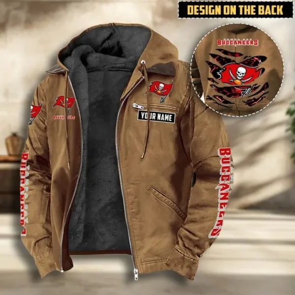 Tampa Bay Buccaneers Men's Casual Padded Jacket Hooded VITHCJ177 - Image 3