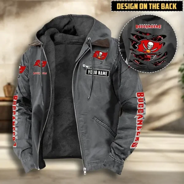 Tampa Bay Buccaneers Men's Casual Padded Jacket Hooded VITHCJ177 - Image 4