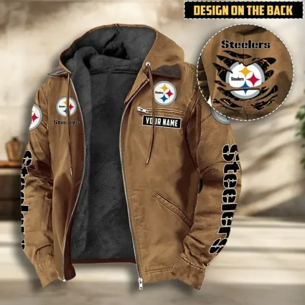 Pittsburgh Steelers Men's Casual Padded Jacket Hooded VITHCJ174